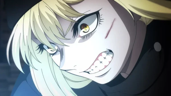 "Angry female character from Witch and the Beast shows fierce expression."